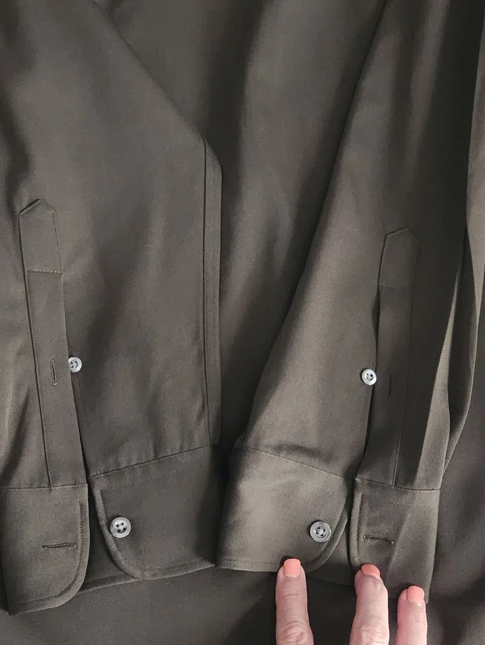 Ralph Lauren Purple Label Wool Shirt Dark Greenish Brown Made In Italy Size XL